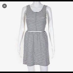 J. Crew Striped Sleeveless Skater Dress in White and Navy Size 2